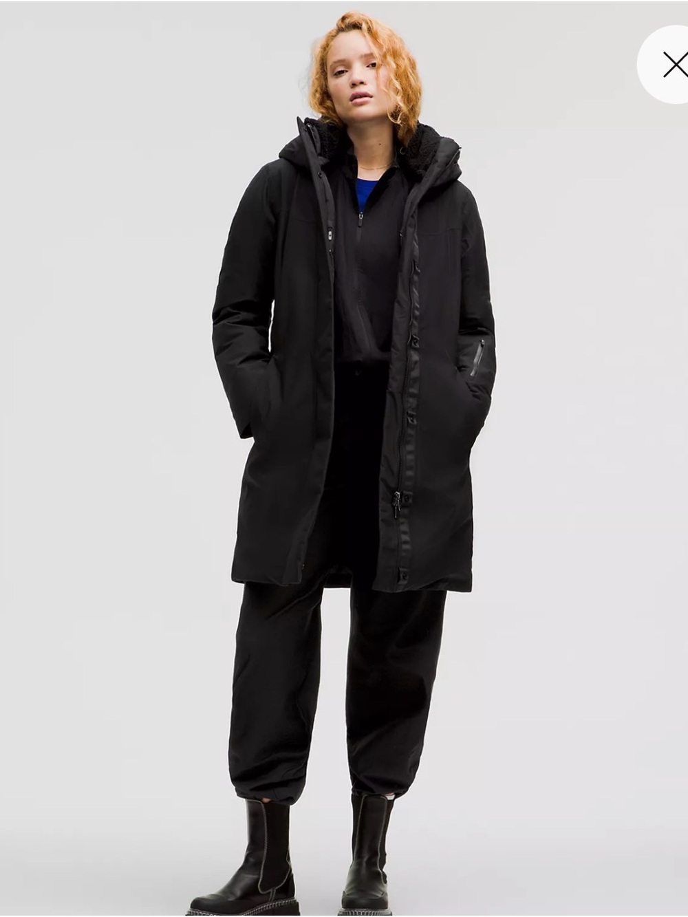 Black Women's Long Hooded Winter Coat